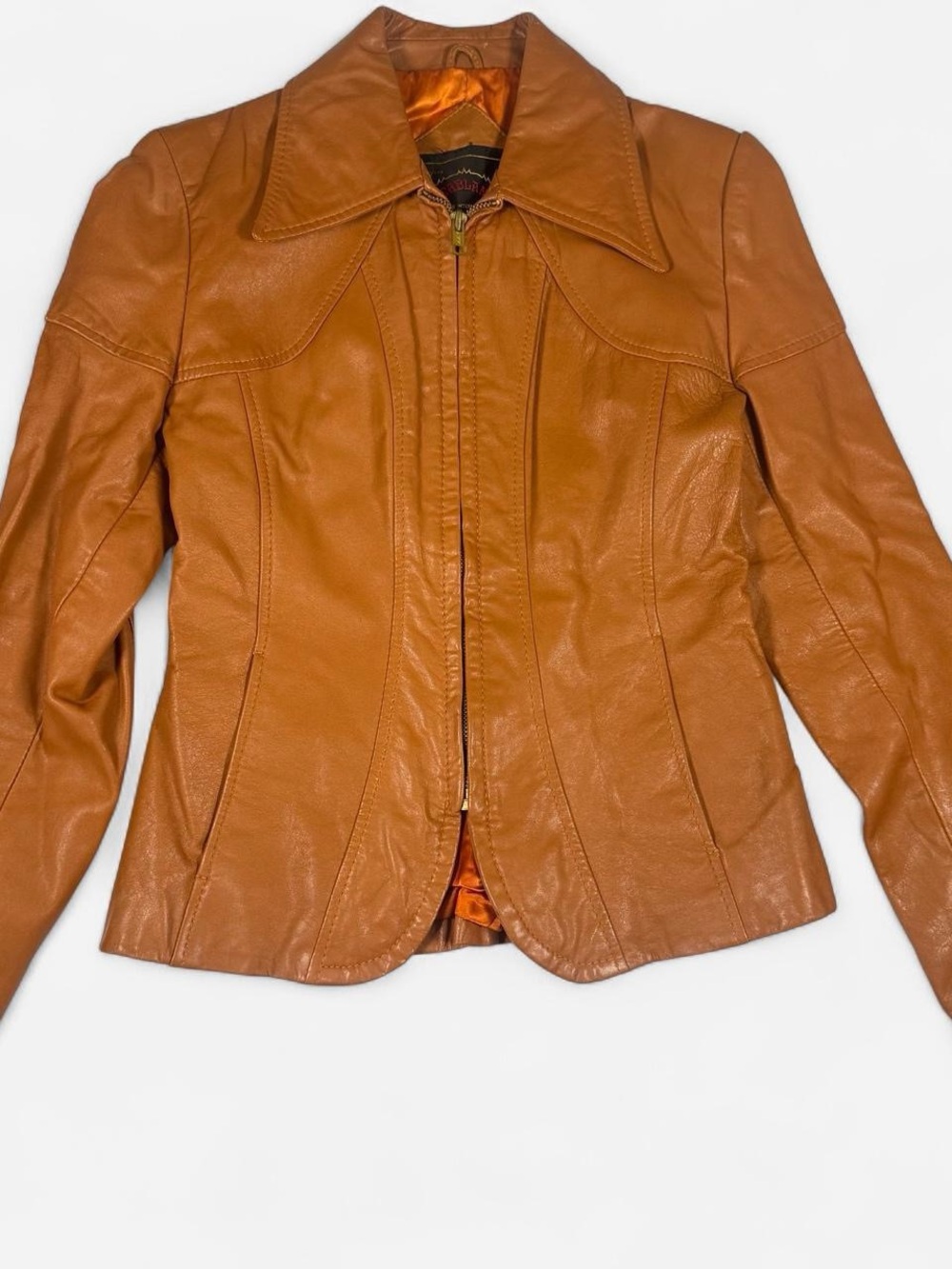 Vintage 70’s cognac brown leather Casablanca jacket